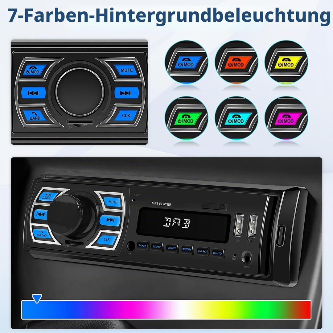 DAB/DAB+ 1Din Autoradio Bluetooth Freisprecheinrichtung, Hikity Auto MP3 Player Unterstützung für da