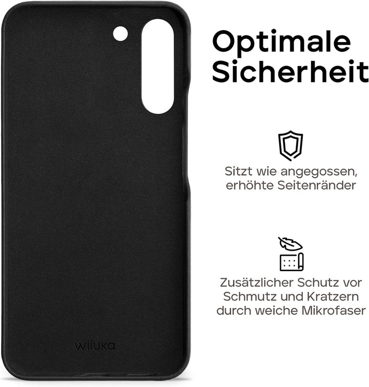 WIIUKA Hülle für Samsung Galaxy S23 Plus, Leder aus Deutschland, Lederhülle extra Dünn, Premium Hand