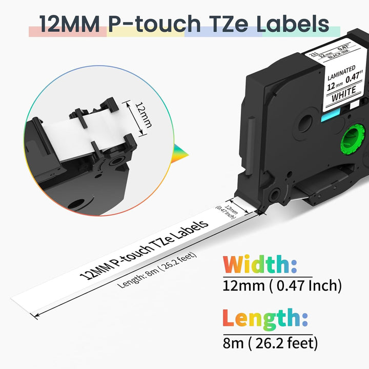 Markurlife 12mm Kompatibel mit Brother P-touch Bänder 12mm TZe-231 TZe-131 TZe-431 TZe-531 TZe-631 T