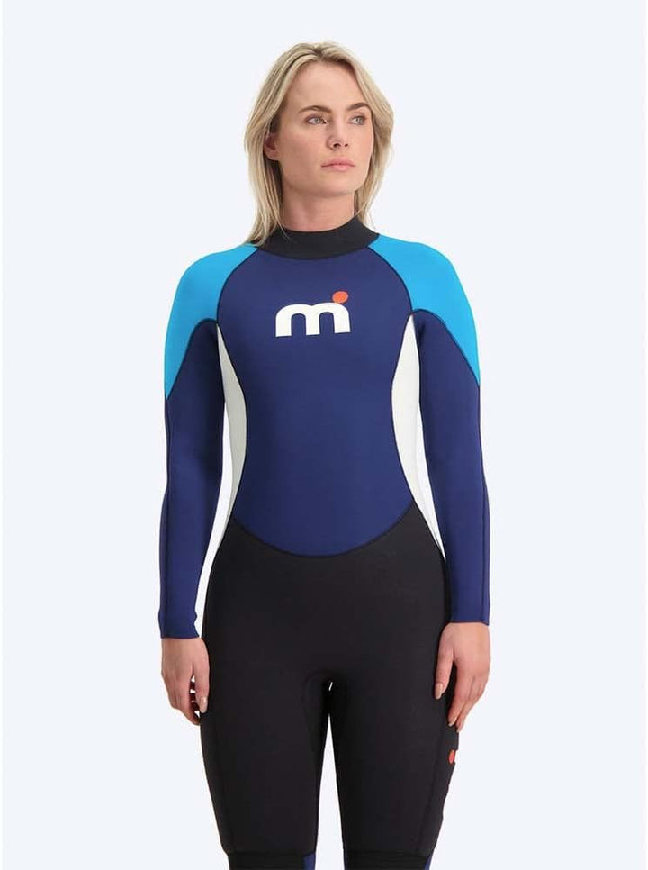 MISTRAL Damen Wetsuit 3/2 GBS Full Suit, Blau-Weiss-Schwarz, XS