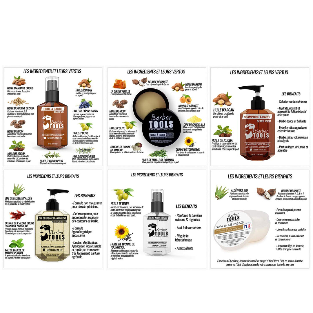 ✮ BARBER TOOLS ✮ Kit/Bartpflege set/Bart-set/Bart und Rasur | Kosmetik Made in