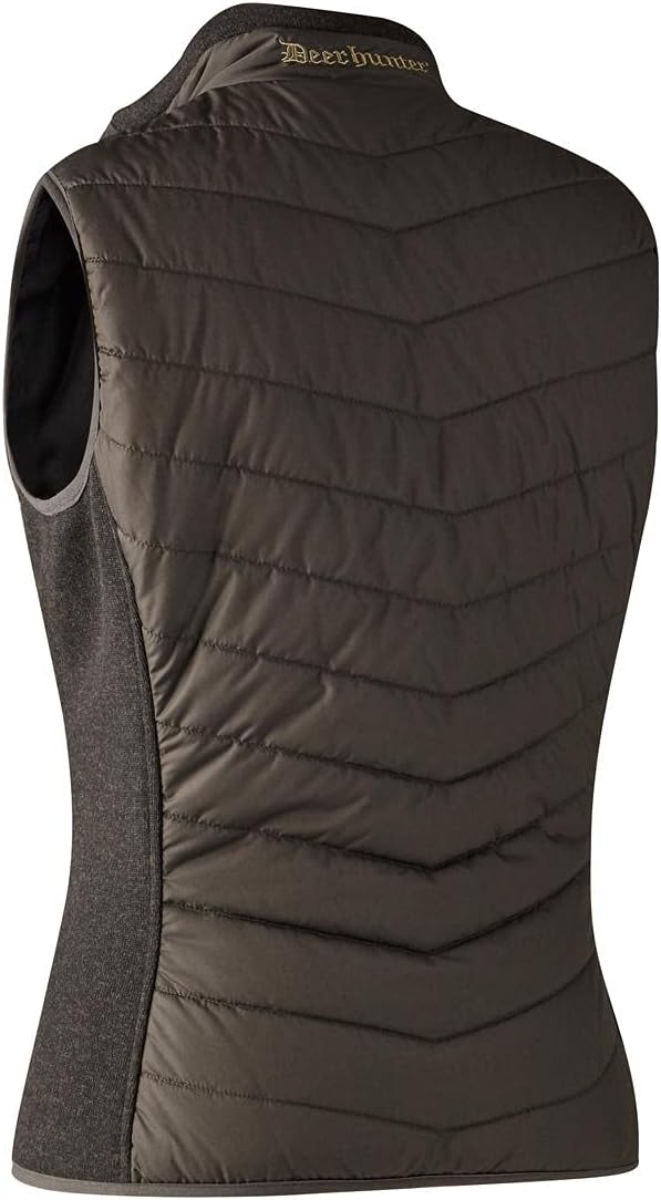 Deerhunter Lady Caroline Gepolsterte Weste mit Strick Brown-Blatt 38, 38