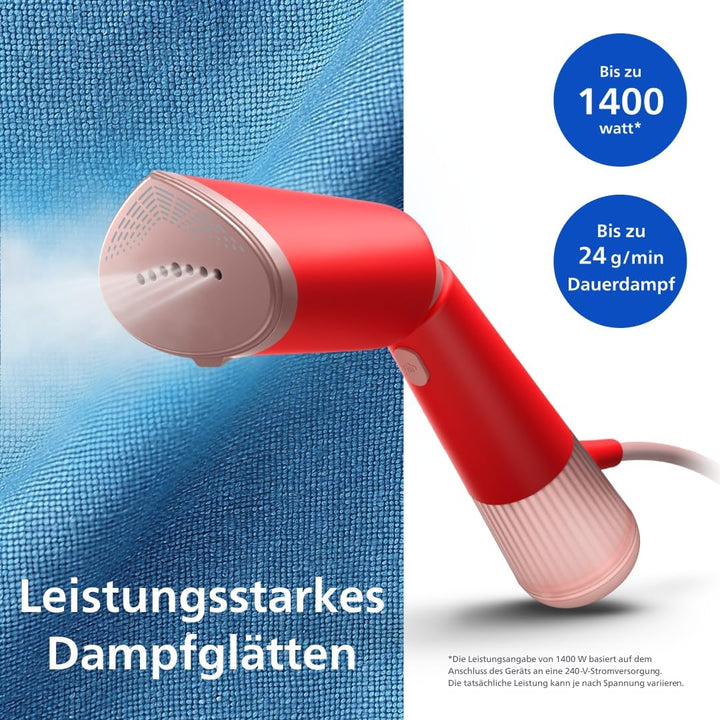 Philips Dampfglätter 5000-Serie - 35 Sekunden Aufheizen, aktiv beheizte Dampfplatte, Eco-Modus, für