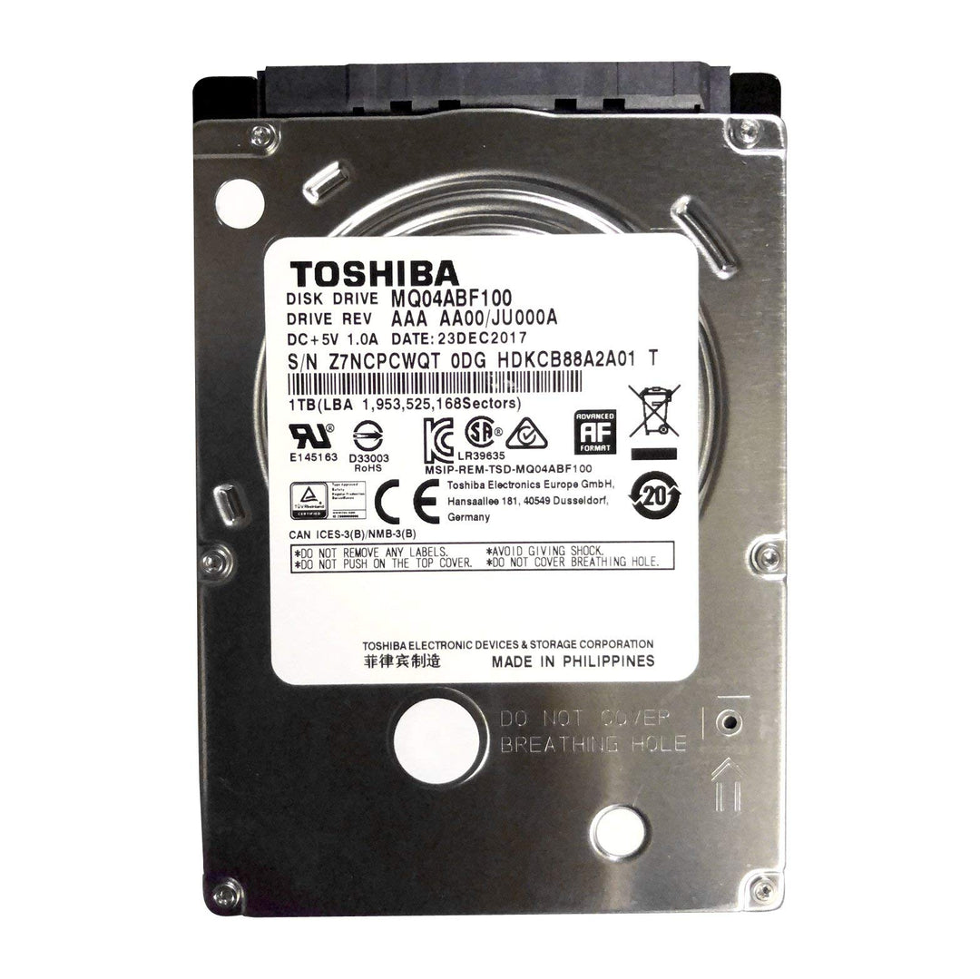 MQ04ABF100 Toshiba 1TB/1000GB 5400rpm SATA 7mm 2.5Zoll Festplatte 128MB, 6Gbit/s. (Renewed)