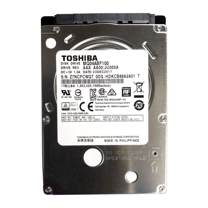 MQ04ABF100 Toshiba 1TB/1000GB 5400rpm SATA 7mm 2.5Zoll Festplatte 128MB, 6Gbit/s. (Renewed)