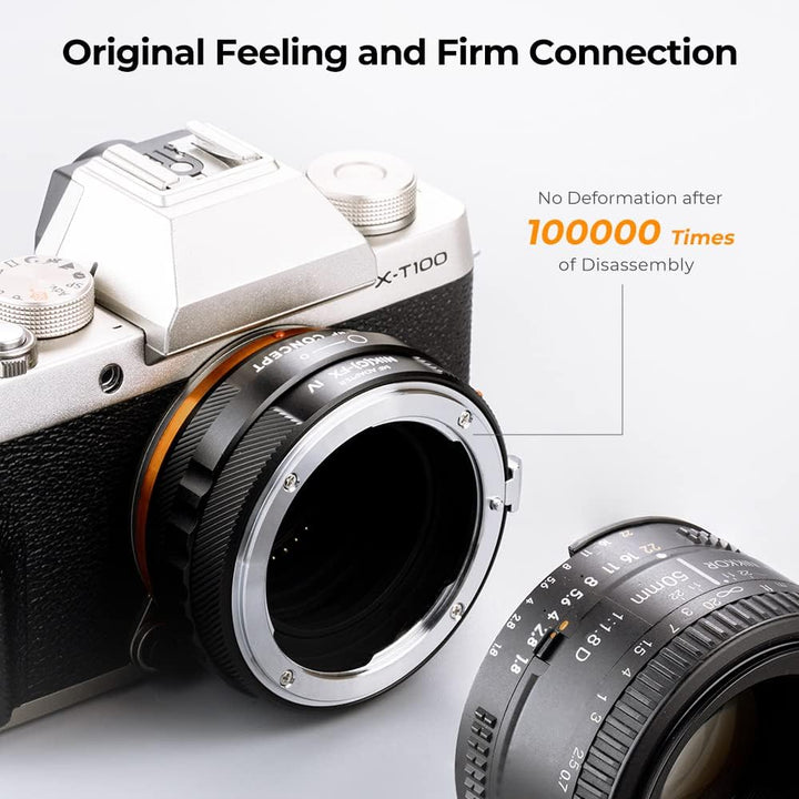 K&amp;F Concept Lens Mount Adapter NIK(G)-FX IV Manueller Fokus Kompatibel mit Nikon F (G-Typ) Objektiv