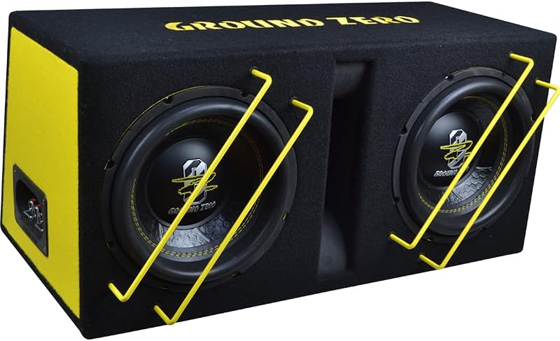 Ground Zero GZIB 2.10SPL Bassreflex Gehäusesubwoofer, 2X 25 cm SPL, 800W RMS, 2X 1 Ohm, Holzgehäuse