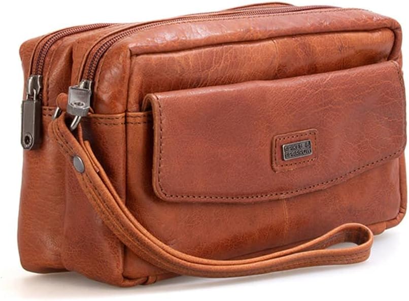 Spikes & Sparrow Handgelenktasche Leder 23 cm Cognac, Cognac