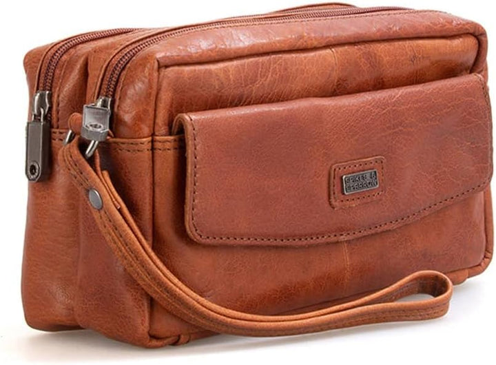 Spikes & Sparrow Handgelenktasche Leder 23 cm Cognac, Cognac