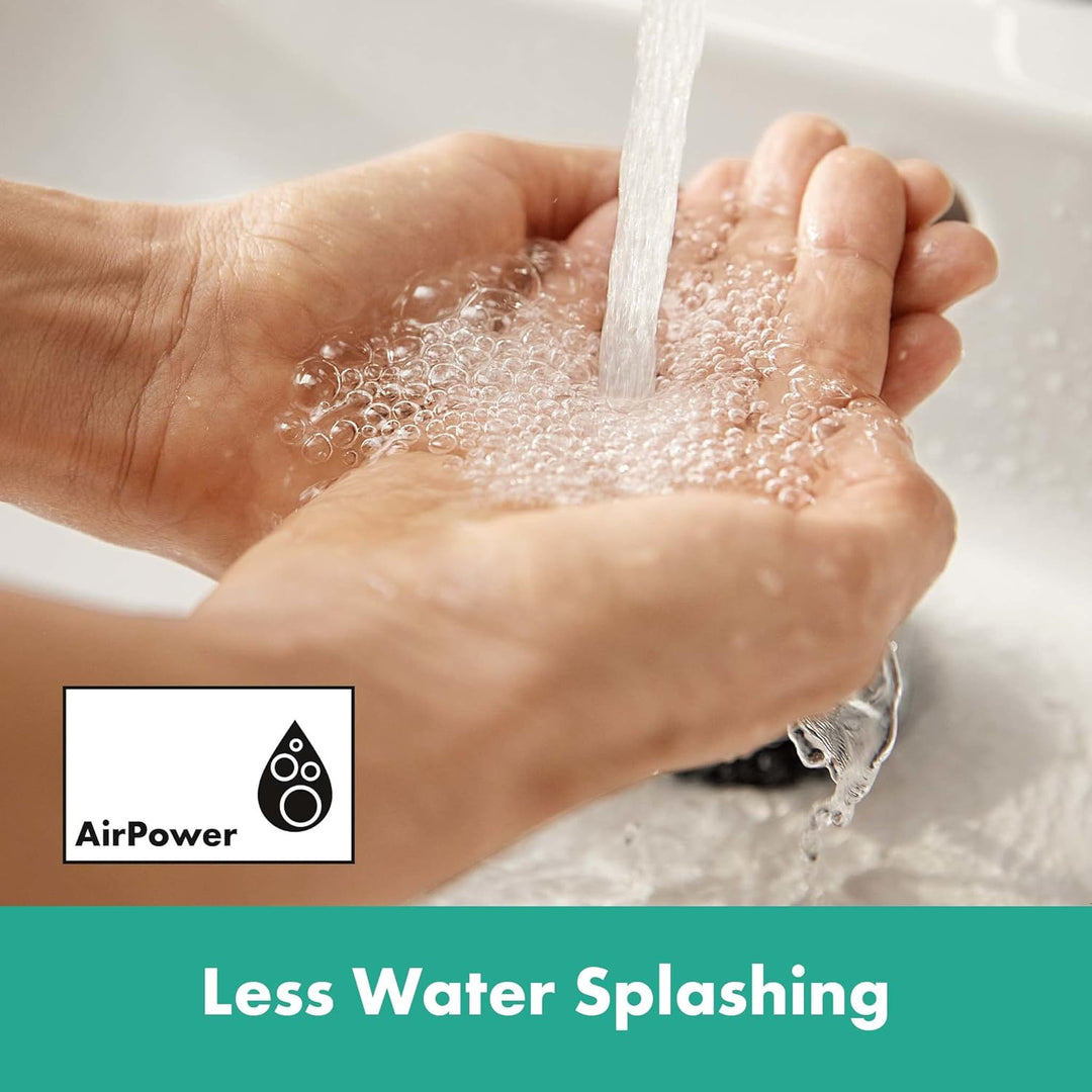 hansgrohe Waschtischarmatur Rebris E, Wasserhahn Bad mit Auslauf Höhe 80 mm, Badarmatur wassersparen