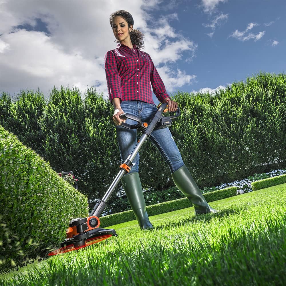 Worx Powershare 20V Li-Ion Akku-Rasentrimmer (2 Akkus), WG163E &amp; WA0004.1 Rasentrimmer Faden für all