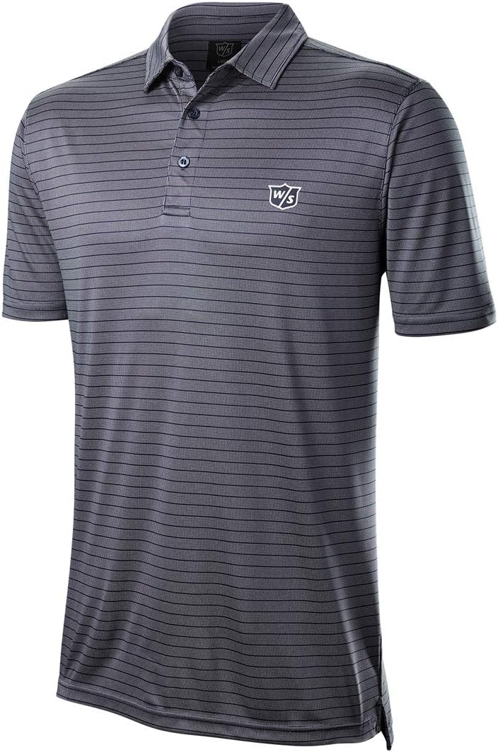 Wilson Staff Herren Golf-Poloshirt, WILSON STAFF STRIPE POLO, Polyester S Blau, S Blau