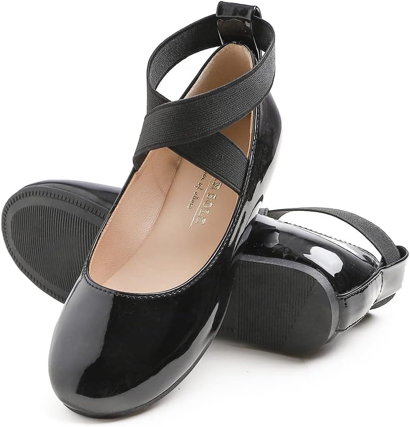 Feversole Girls Cute Belt Dress, Mädchen süsses Kleid Mary Jane Schuhe weiche Party Urlaub Ballerina