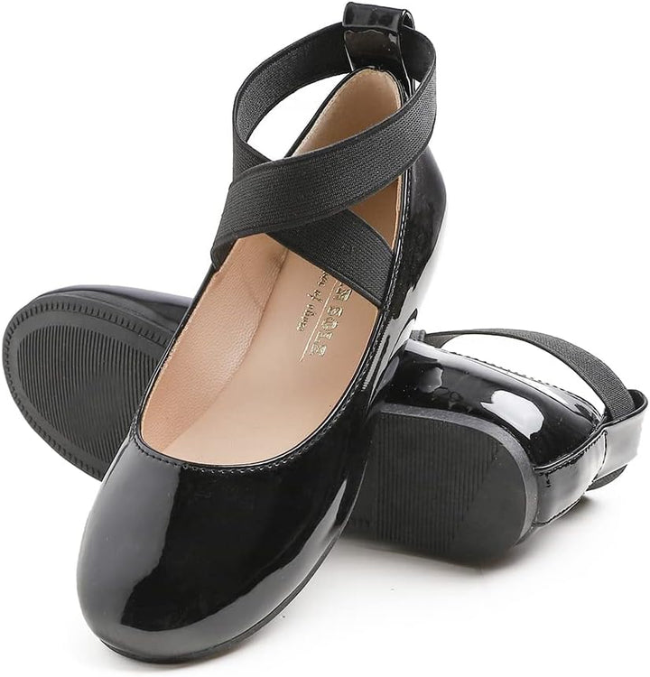Feversole Girls Cute Belt Dress, Mädchen süsses Kleid Mary Jane Schuhe weiche Party Urlaub Ballerina
