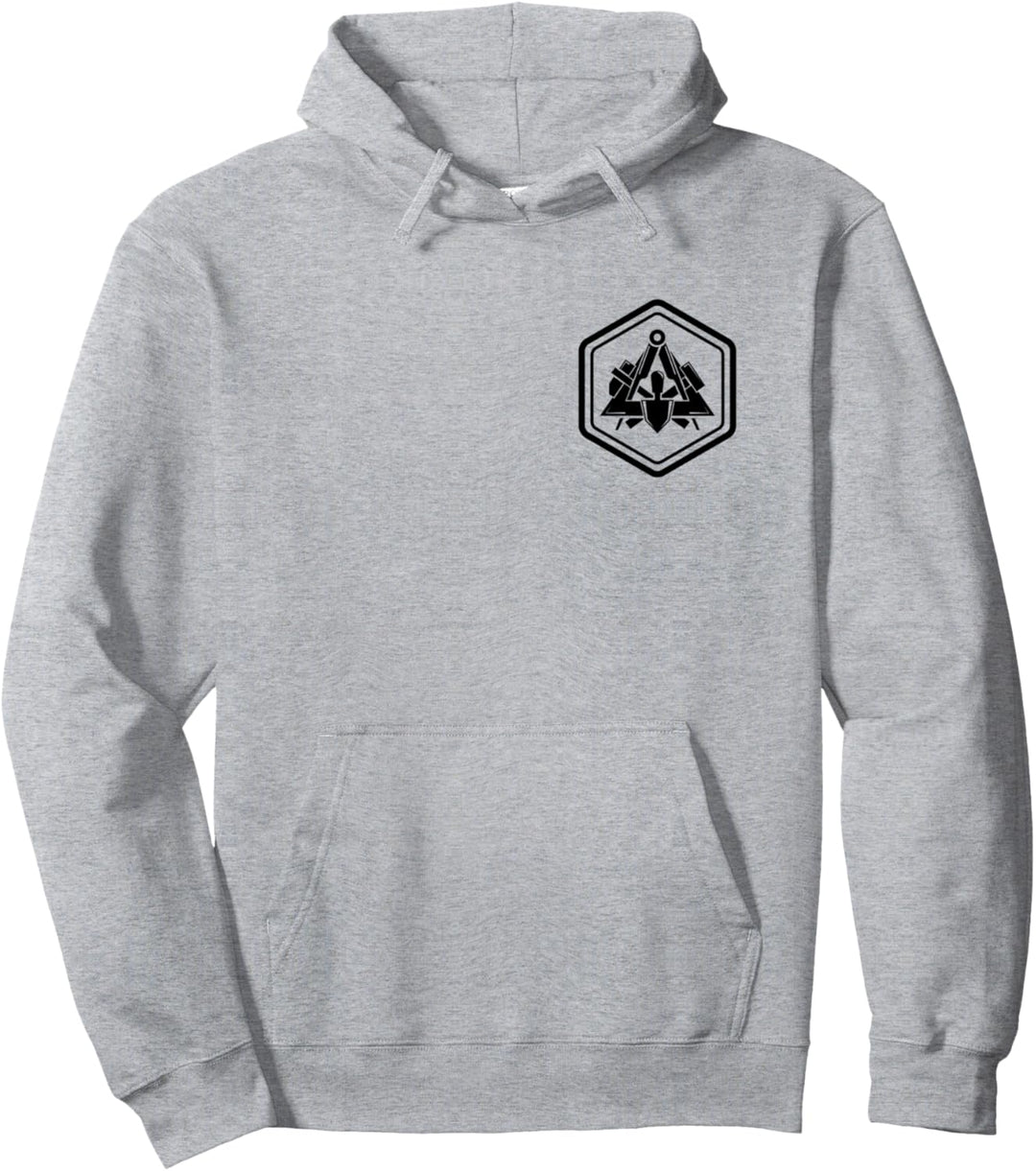Maurer Zunftzeichen - sechseckiges Wappen Logo auf Brust Pullover Hoodie