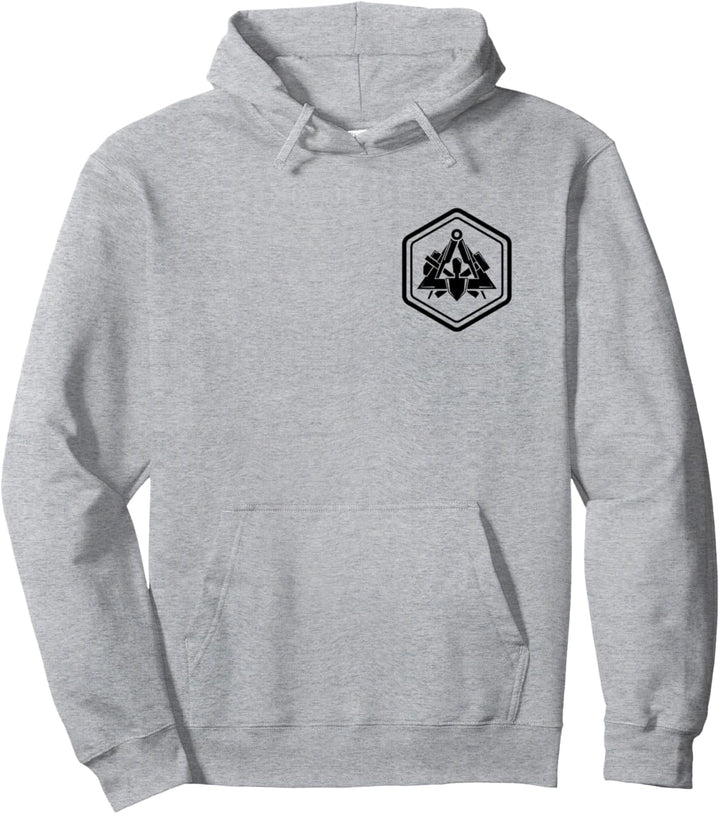 Maurer Zunftzeichen - sechseckiges Wappen Logo auf Brust Pullover Hoodie