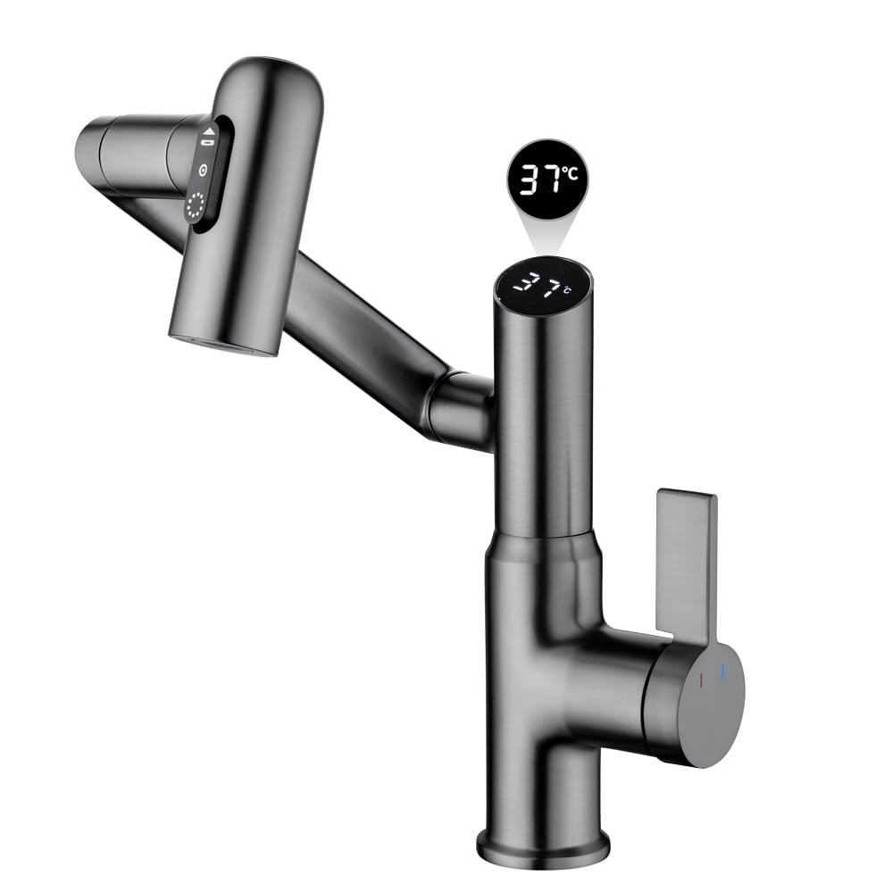 Smart Temperatur Badezimmer Wasserhahn, Einhand-Badezimmerarmatur, Waschbeckenarmatur, Küchenarmatur