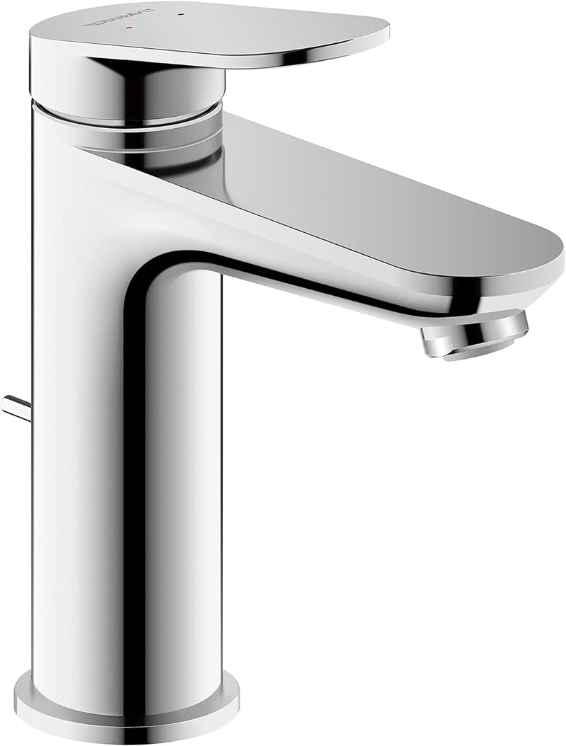 Duravit Wave Waschtischarmatur, Grösse M (Auslauf Höhe 111 mm), Wasserhahn Bad mit Zugstangen-Ablauf