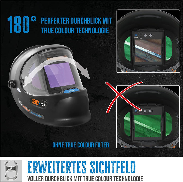 Güde GSH 180-TC-2 Automatischer Schweisshelm, Schwarz