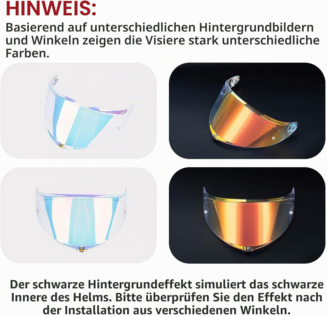 PSLER Für AGV K6 K6s Visier Verspiegelt Helmvisier, Helmgesichtsschutz Getöntes Visier Motorradhelm