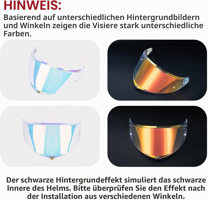 PSLER Für AGV K6 K6s Visier Verspiegelt Helmvisier, Helmgesichtsschutz Getöntes Visier Motorradhelm