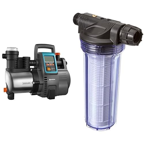 Gardena Premium Hauswasserautomat 6000/6E LCD Inox: Hauswasserpumpe & 01730-20 Pumpen-Vorfilter 180