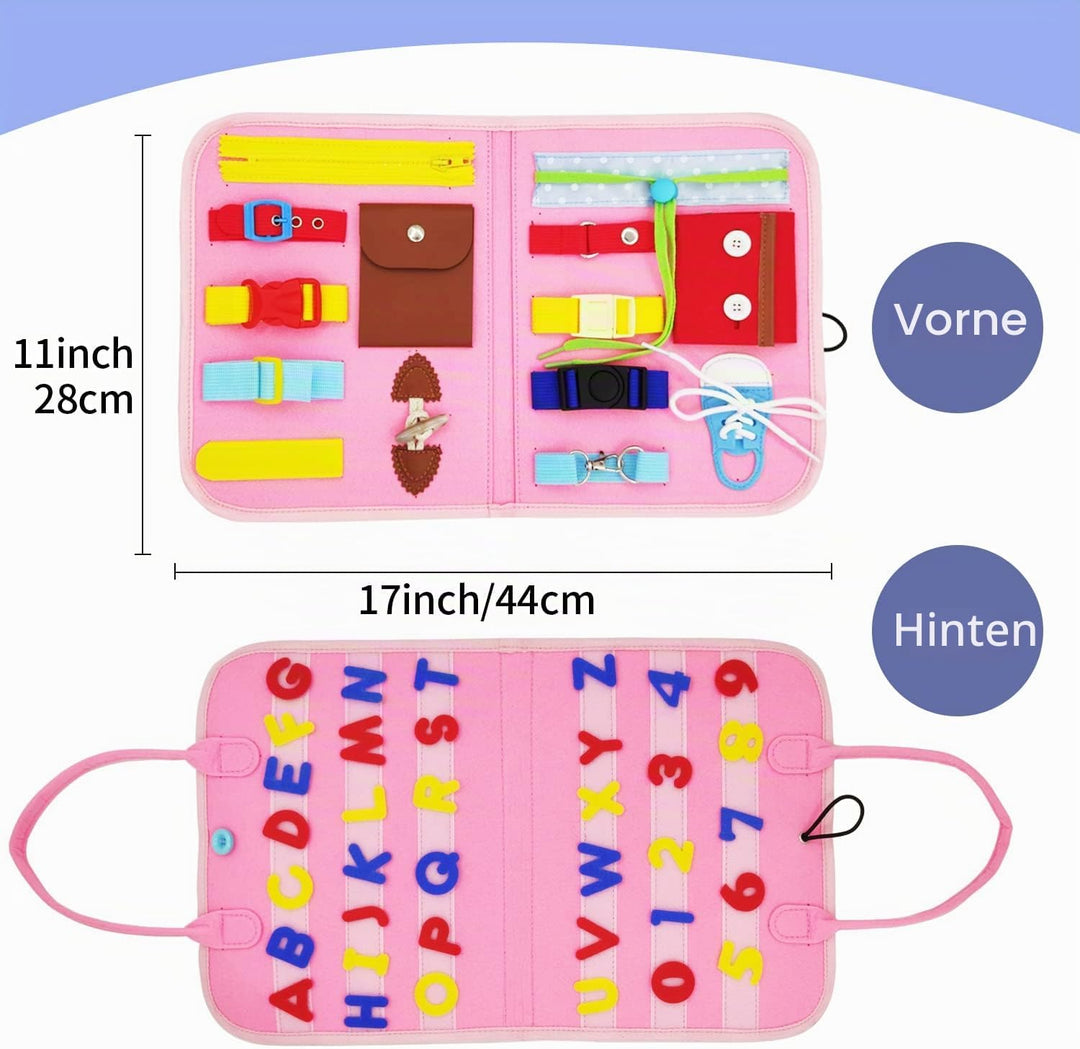 Activity Board Montessori Spielzeug, Busy Board für Kinder, Schuhe Binden Lernen Kleinkinder Motorik