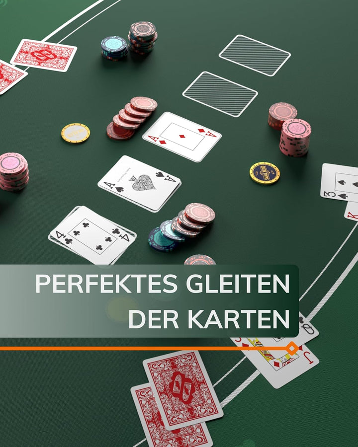 Bullets Playing Cards Designer Pokermatte grün in 140 x 75cm für den eigenen Pokertisch - Deluxe Pok