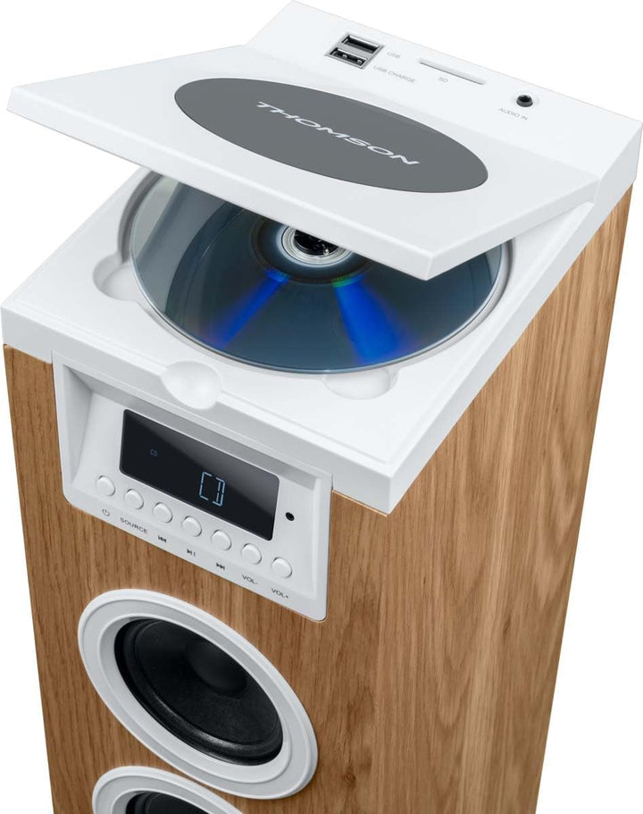 THOMSON Multimedia-Tower mit CD-Player, Bluetooth, weiss, DS121CD, weiss