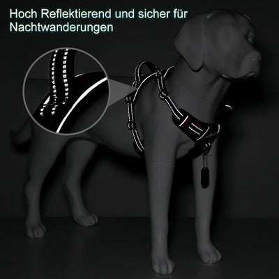 Hundegeschirr Anti Zug Geschirr Hund No Pull Verstellbar Atmungsaktiv Reflexstreifen Brustgeschirr H