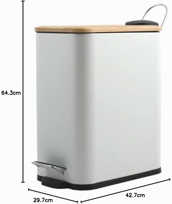 Spirella – 5-Liter-Treteimer, Modell Erik, rechteckig, mit sanftem und geräuschlosem Schliessmechani