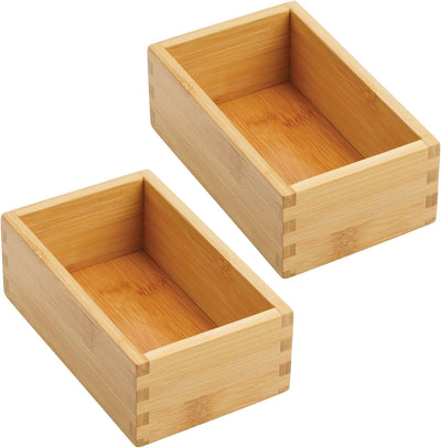 mDesign 2er-Set Schubladeneinsatz für die Küche – modulare Schubladenbox für Küchenaccesoires und me