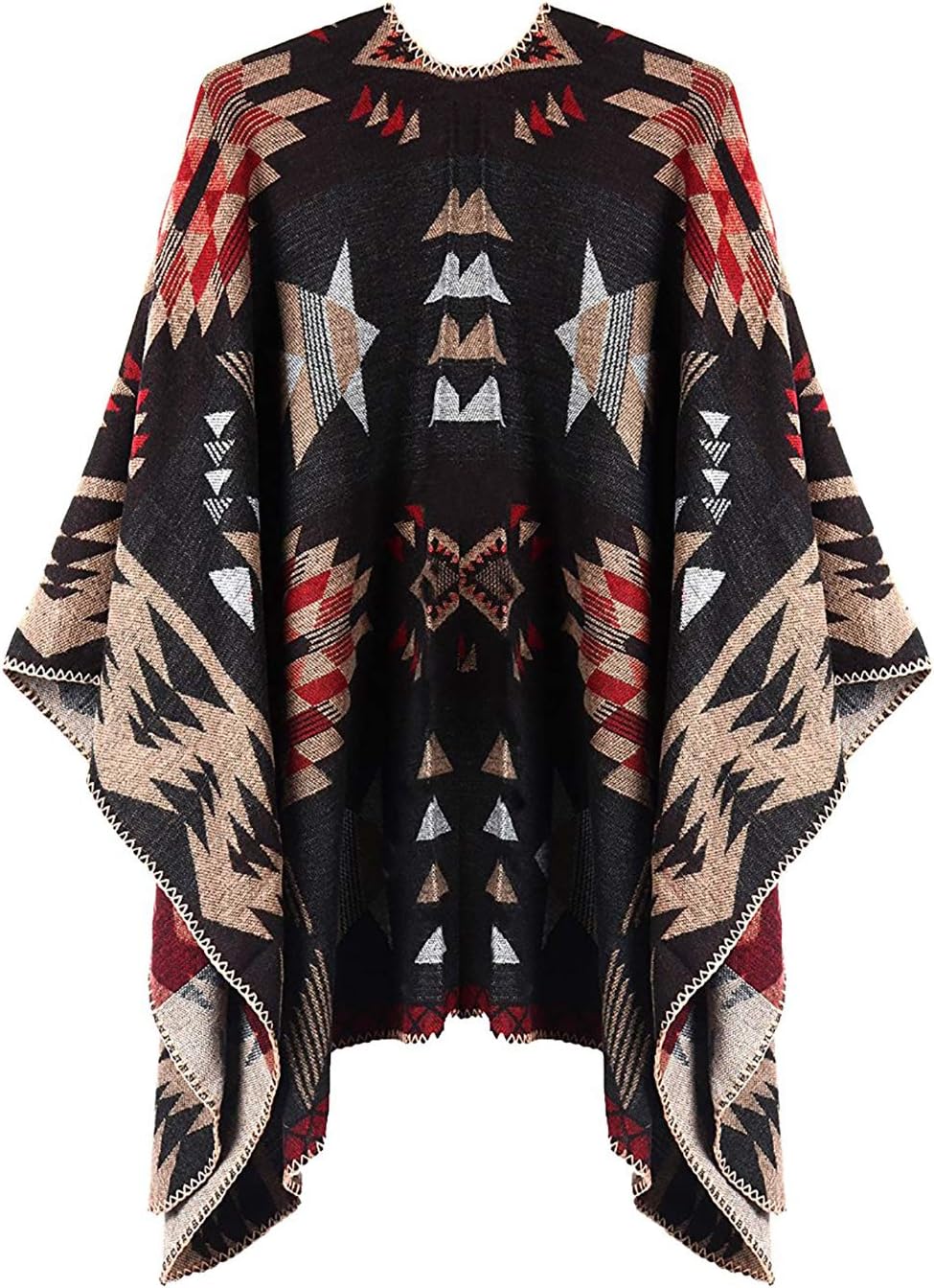 Shmily Girl Poncho Damen Strick Poncho Winter Warm Elegant Poncho Decke Poncho Cape Mantel Übergross
