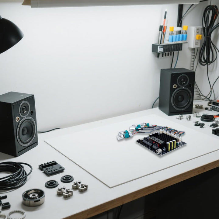 Kanal-Audio-Leistungsverstärkerplatine mit TPA3221-Chip, Bluetooth 5.2, AUX-USB-Eingänge, 111 x 100
