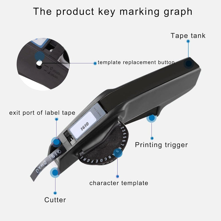 Jeanoko Embossing Label Maker Clear Number Letter One Hand Bedienungsanleitung Label Maker Label Mak