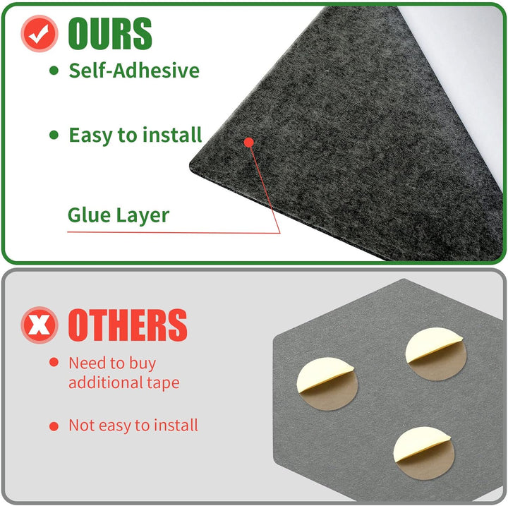 18 Stück Selbstklebend Akustik Panel,30x26x1cm Hexagon Akustik Absorber Schallschutzplatten Akustikp