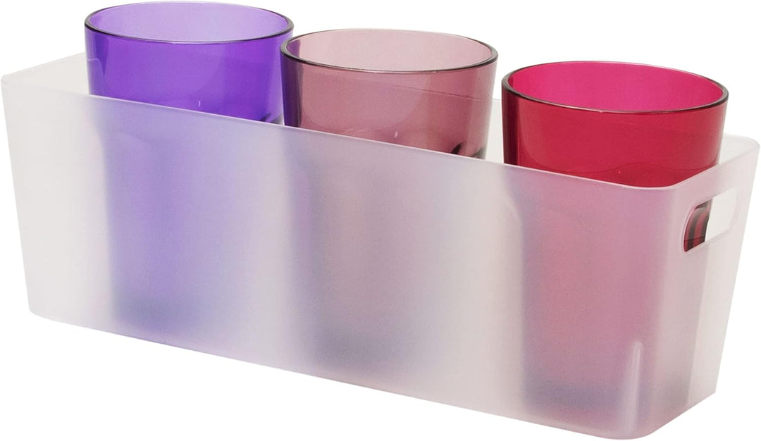 12x Ordnungsbox 10cm hoch milchig-transparent 30x10x10cm 2L Ordnungskorb Milchig-transparent 12 STÜC