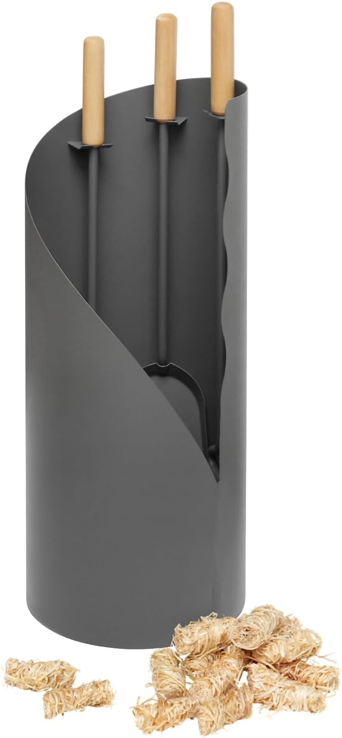 raik R1017 Raik Kaminbesteck mit Holzgriff, 3-teilig, grau + RITZ