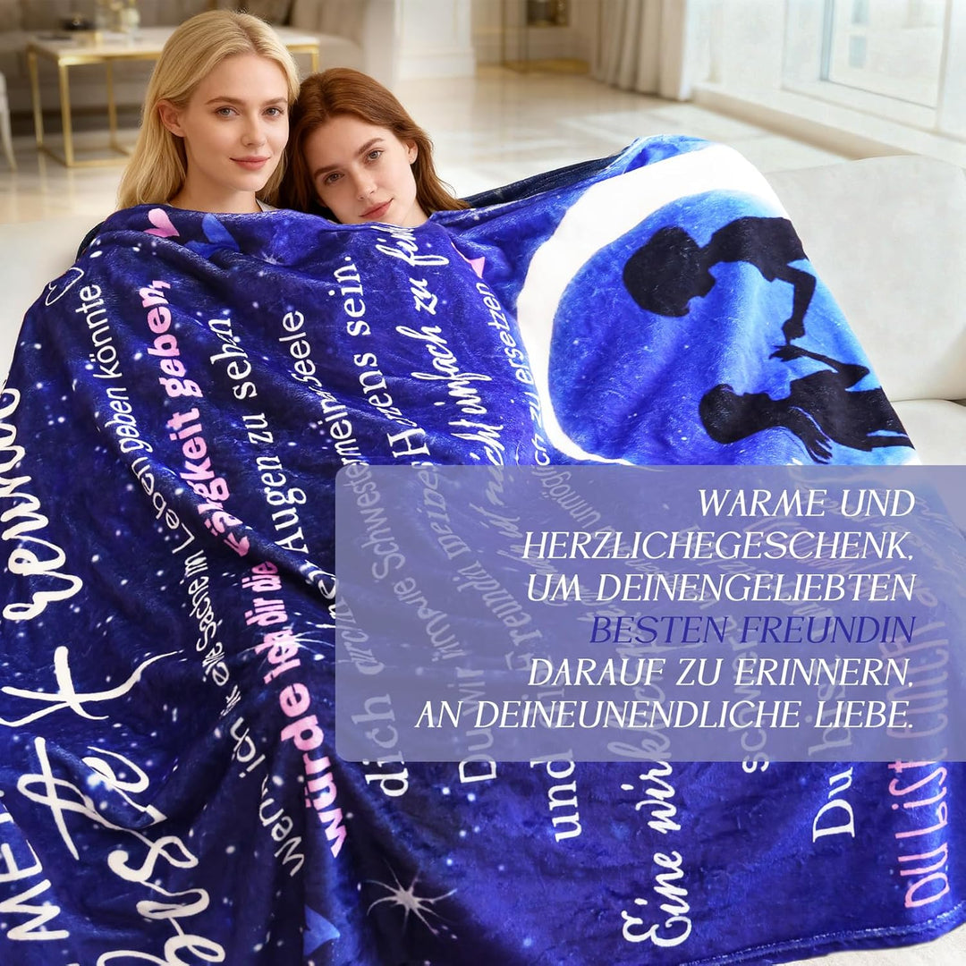 PRSTENLY Beste Freundin Geschenke, Geburtstagsgeschenke für Freundin, Flanell Decke Geschenke für Fr