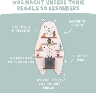 HeLLo mini Personalisiertes Regal für die Toniebox Junge - Wandregal mit Wunschnamen fürs Kinderzimm