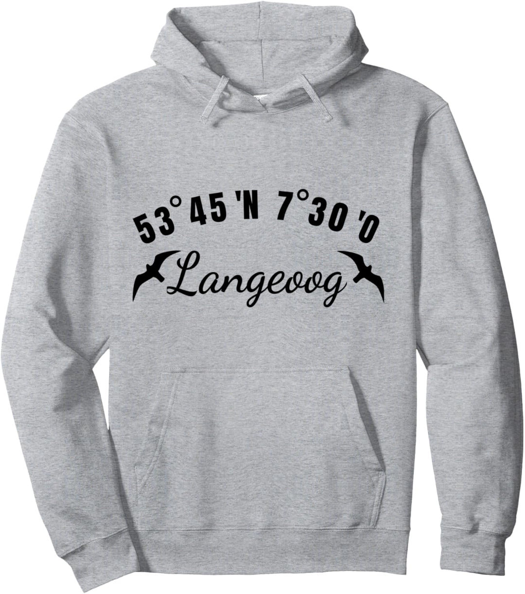 Langeoog Koordinaten Ostfriesische Insel Urlaub Nordsee Pullover Hoodie