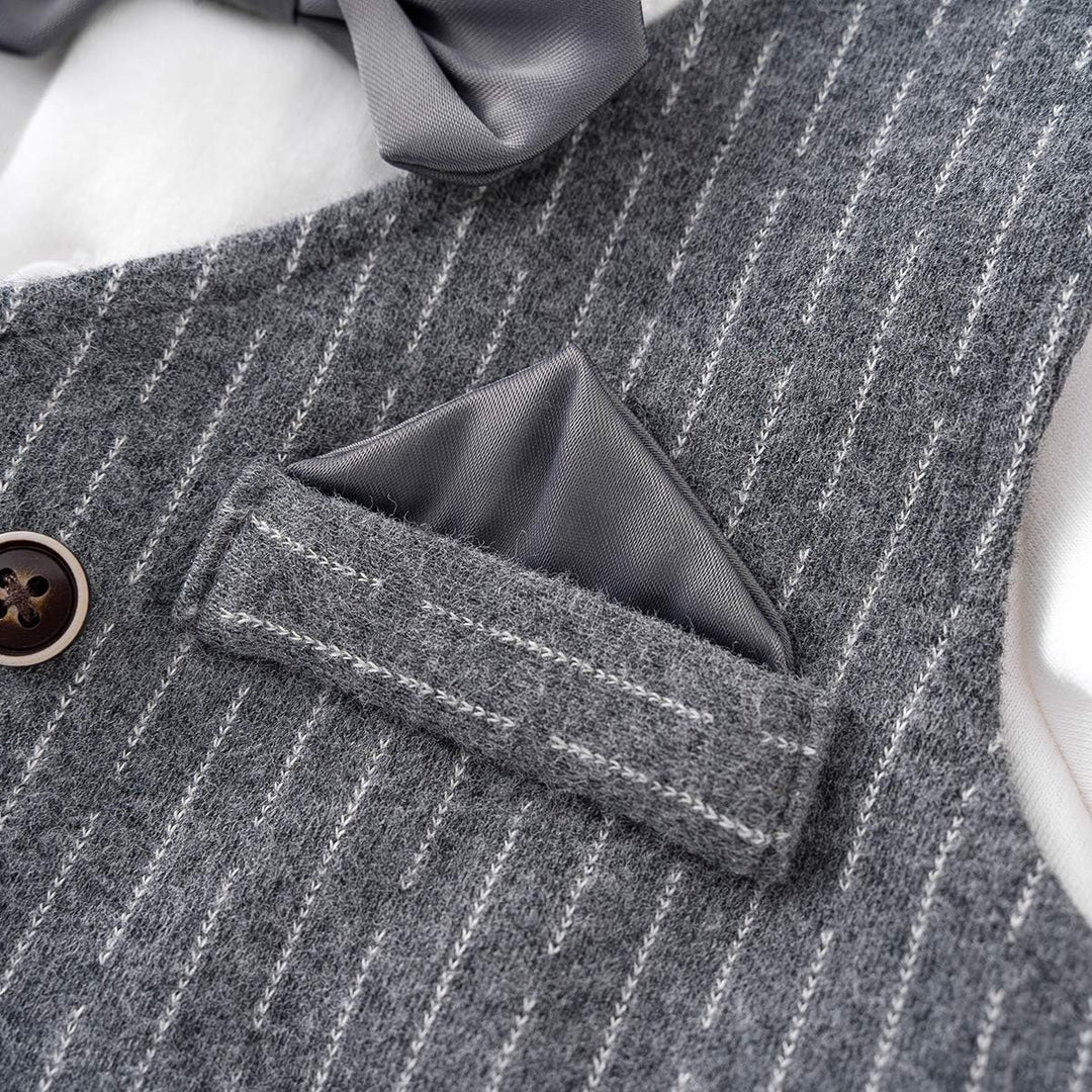 Famuka Baby Anzüge Baby Junge Sakkos Taufe Hochzeit Babybekleidung Set Grau 73, Grau 73