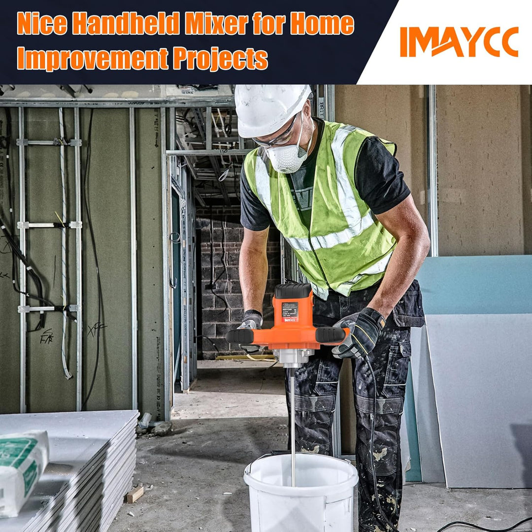 IMAYCC 2100W Mörtelrührer, Betonmischer, Rührwerk Beton with 6 Speed, Quirl Mörtelrührer M14, Rührge