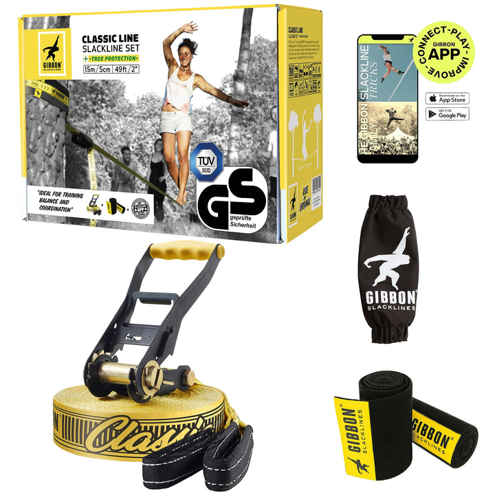 ClassicLine Komplett-Set inkl. Baumschutz | 15m & 25m | TÜV Geprüft | Balance und Spass mit Trampoli