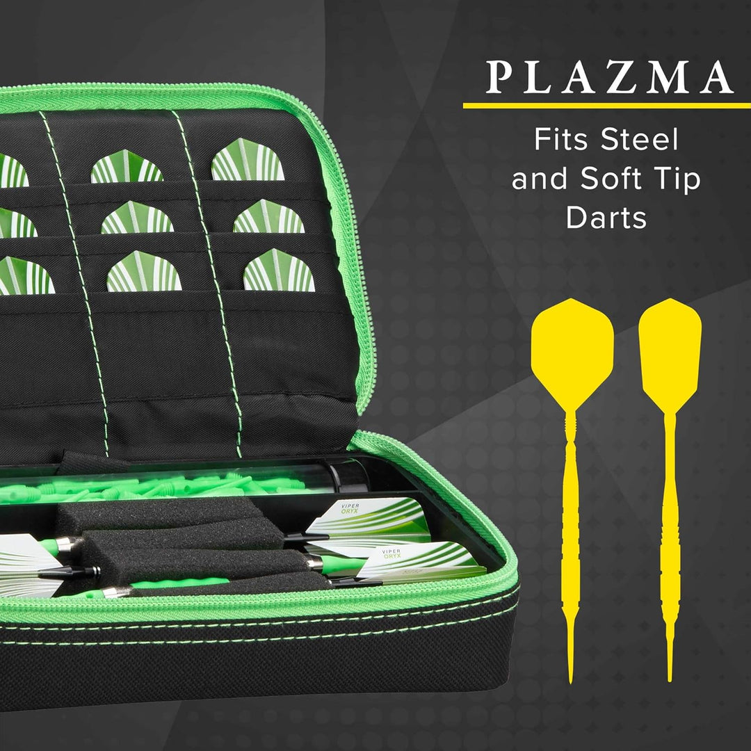 Casemaster Plazma Dartkoffer für weiche Dartpfeile mit Stahlspitze, für 3 Dartpfeile und integrierte