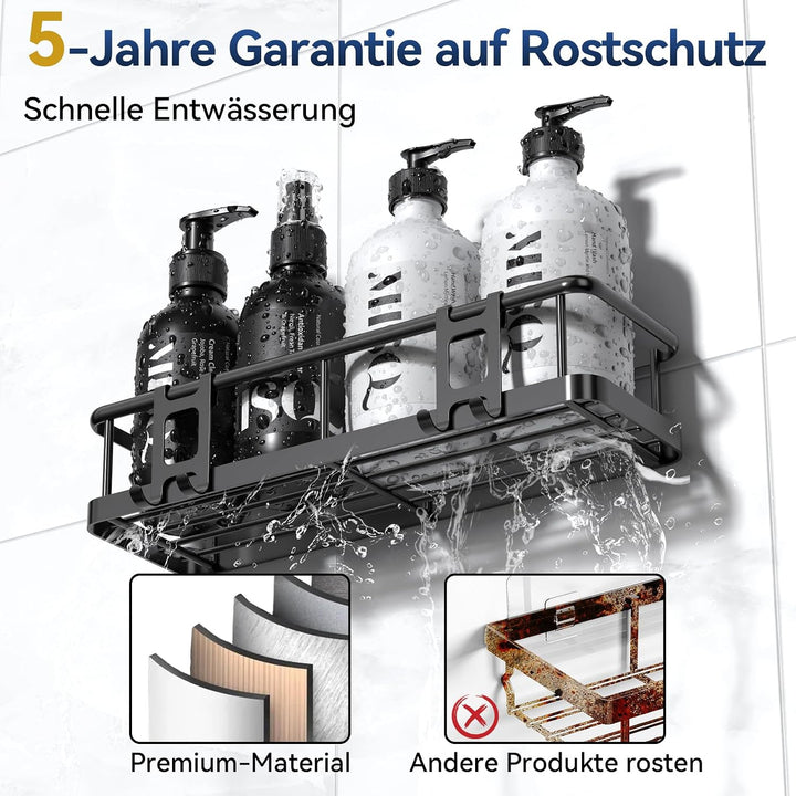 YASONIC Duschablage ohne Bohren Badezimmer Organizer, Badregal Duschregal ohne Bohren, Duschhalterun