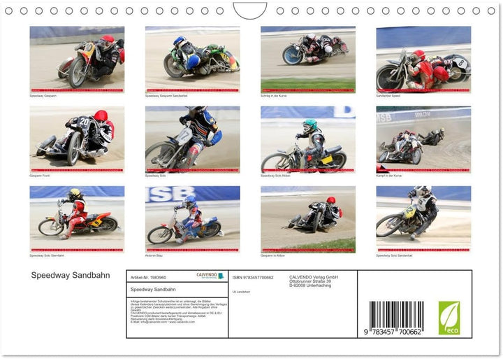 Speedway Sandbahn (Wandkalender 2026 DIN A4 quer), CALVENDO Monatskalender: Sandbahnrennen Gespann u