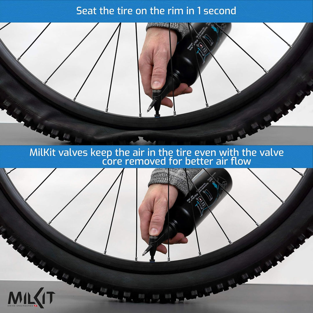 milKit Tubeless Booster Kit - Das preisgekrönte Tubeless Tire Booster Set - mobiles Tubeless Reifen