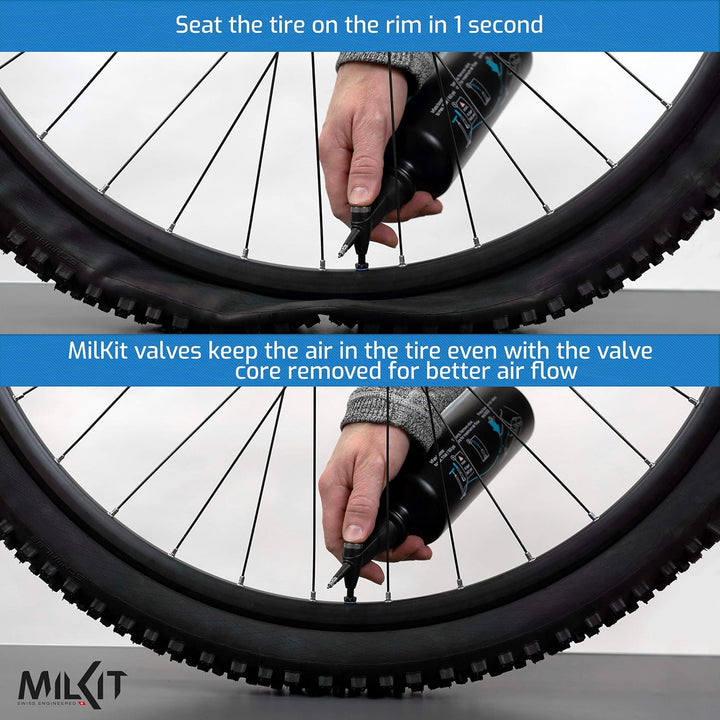 milKit Tubeless Booster Kit - Das preisgekrönte Tubeless Tire Booster Set - mobiles Tubeless Reifen