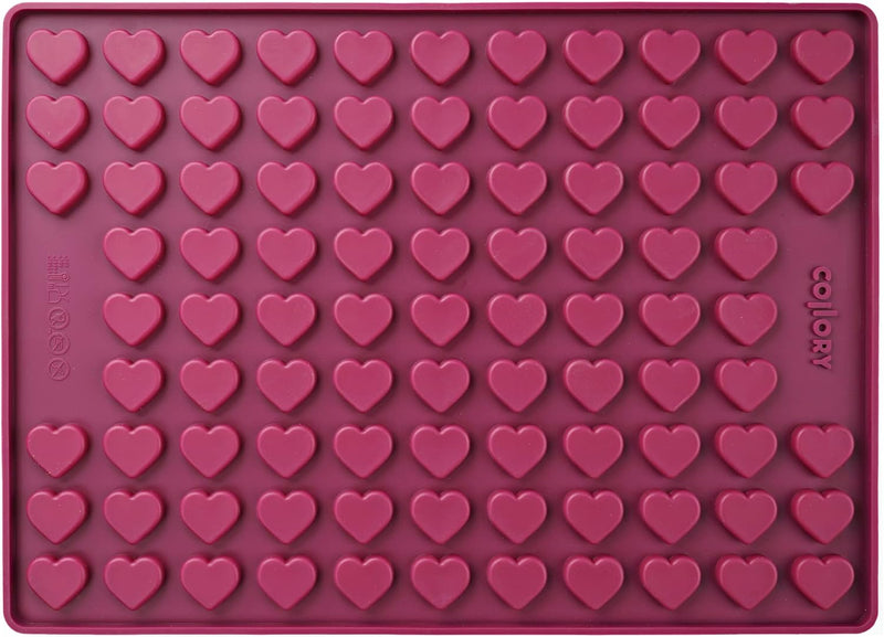 Collory Backmatte Hundekekse für MEDIUM (2,6cm) HERZ FORM Leckerlis, Silikon Backform, Pralinenform,